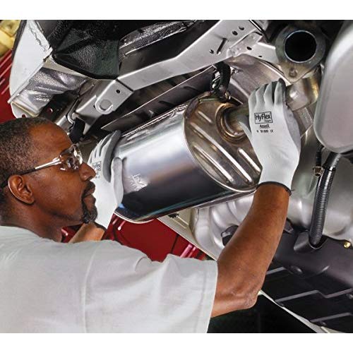 Ansell HyFlex 11-800 Nylon Glove, Gray Foam Nitrile Coating, Knit Wrist Cuff, Large, Size 9 (Pack of 12)