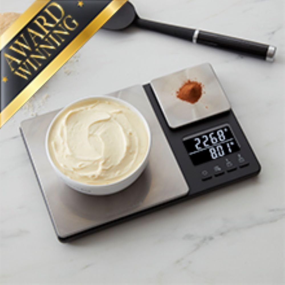 KitchenAid - Digital Kitchen Scale, Dual Platform 11 lb Capacity Food Scale for Baking & Cooking, Precision Weight Scale with Easy Read Display & Compact Durable Design (Black)
