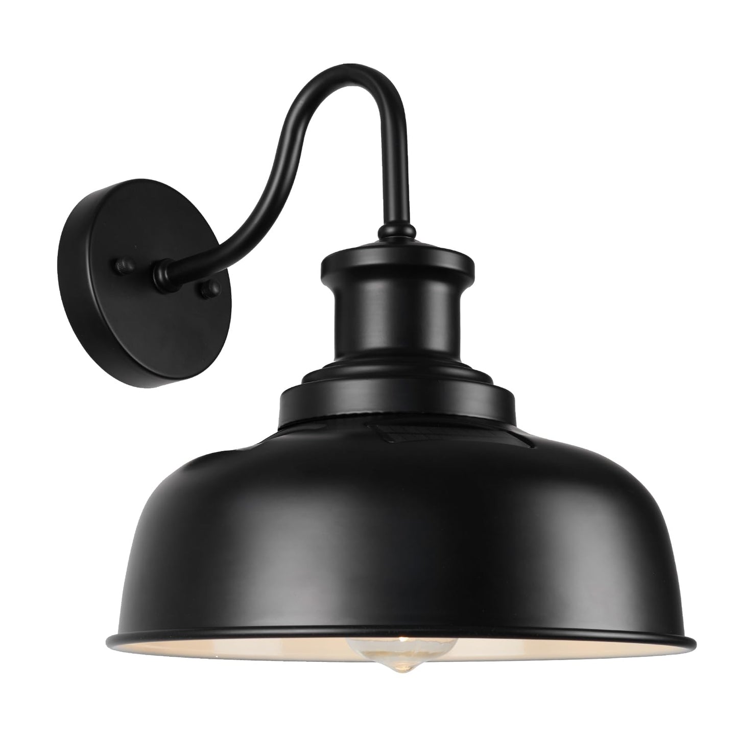 Diyel Solar Barn Light for Outside, Gooseneck Outdoor Wall Lights Solar Powered, Farmhouse Exterior Wall Sconce, Industrial Outside Lighting Fixture, Rustic Lantern for Garage, Barn, Shed, RZSR007