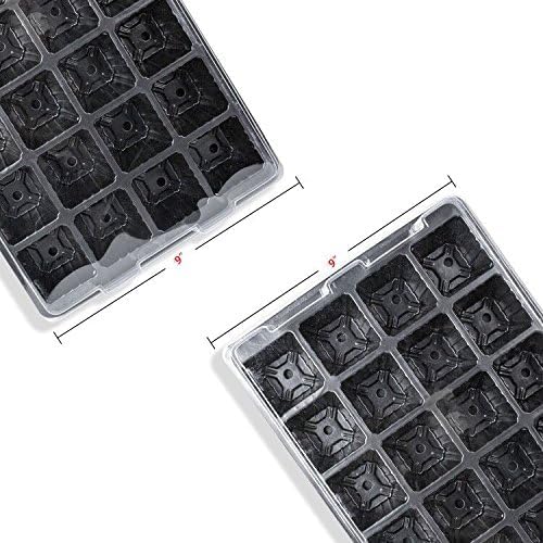 10 Pack -240 Cells -24 Grow Trays with Humidity Dome and Cell Insert - Mini Propagator for Seed Starting and Growing Healthy Plants Durable Reusable and Recyclable