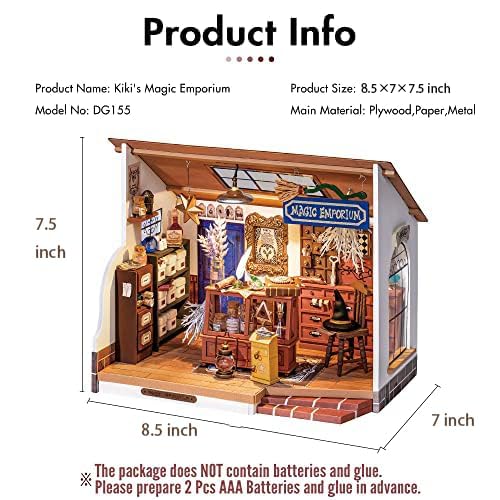 Rolife DIY Miniature Dollhouse Kit-Tiny House DIY Kit for Adults and Kids-1:20 Miniature House Kit-Miniature Things Hobbies for Women and Men-Halloween/Christmas Decorations/Gifts-LED Book Nook Kits