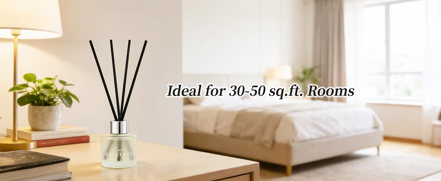 3 Pack Reed Diffuser Set,50ML Lavender Jasmine Lemongrass Aromatherapy Essential Oil Diffuser with 12 Black Fiber Sticks,Air Freshener Sticks Diffuser for Bathroom– Long Lasting Scent Diffuser Sticks