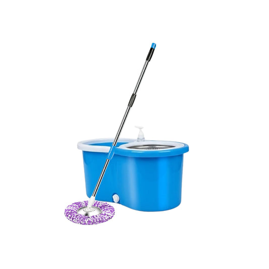 NESTLYF Spin Mop & Bucket Set Blue, 2 PCS Microfiber Mops with Stainless Steel Handle, Easy Self-Wringing System, Durable ABS Bucket, Deep Cleaning for Home Floors