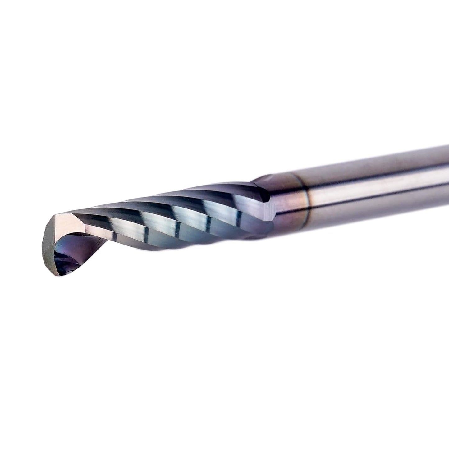 SpeTool 5PCS O Flute TAC Coated Spiral CNC Router Bit 1/4 Inch Shank 1 Inch Cutting Length, Single Flute End Mill for Acrylic Aluminum Wood Cut