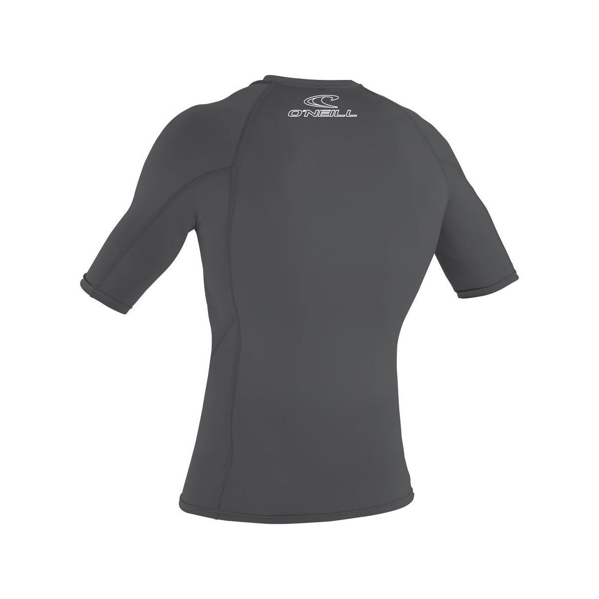 O'NEILL Wetsuits Men's Basic Skins UPF 50+ Short Sleeve Rash Guard, Smoke, Large