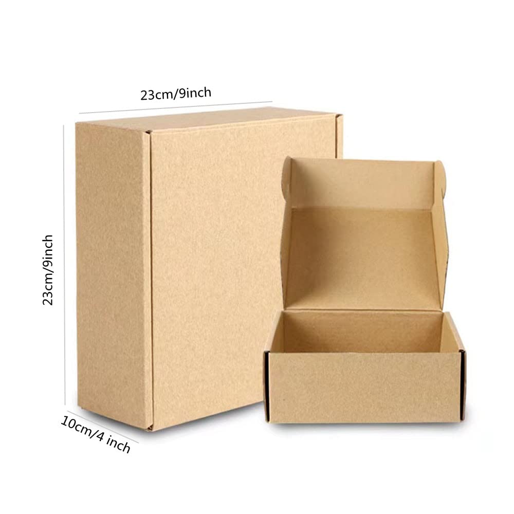 Livejun 9 x 9x 4 Inches Shipping Boxes Cardboard Boxes Pack of 30,Kraft Boxes for Packaging Small Business Shipping,Mailing and Storing (9" L x 9" W x4'' H)