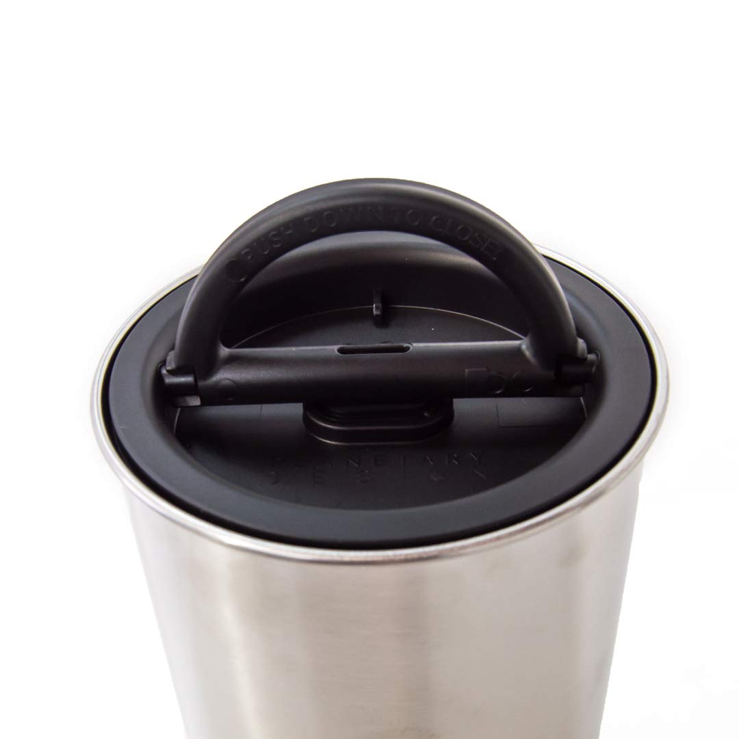 Airscape Stainless Steel Coffee Canister | Food Storage Container | Patented Airtight Lid | Push Out Excess Air Preserve Food Freshness (Brushed Copper, Medium)