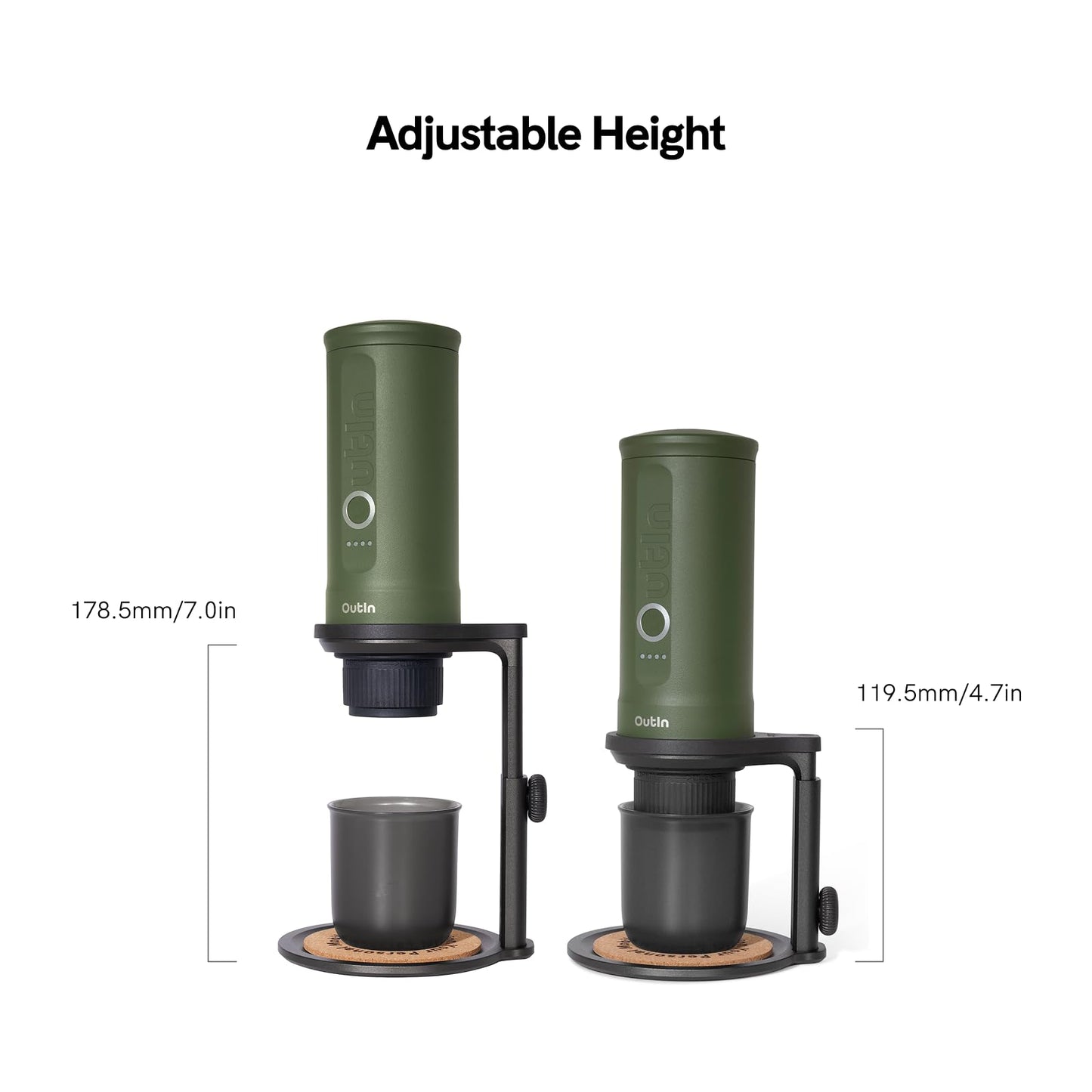 OutIn Detachable Universal Coffee Stand with Cork Pad,Portable Espresso Machine Stand,Pour Over Coffee Stand Easy to Carry