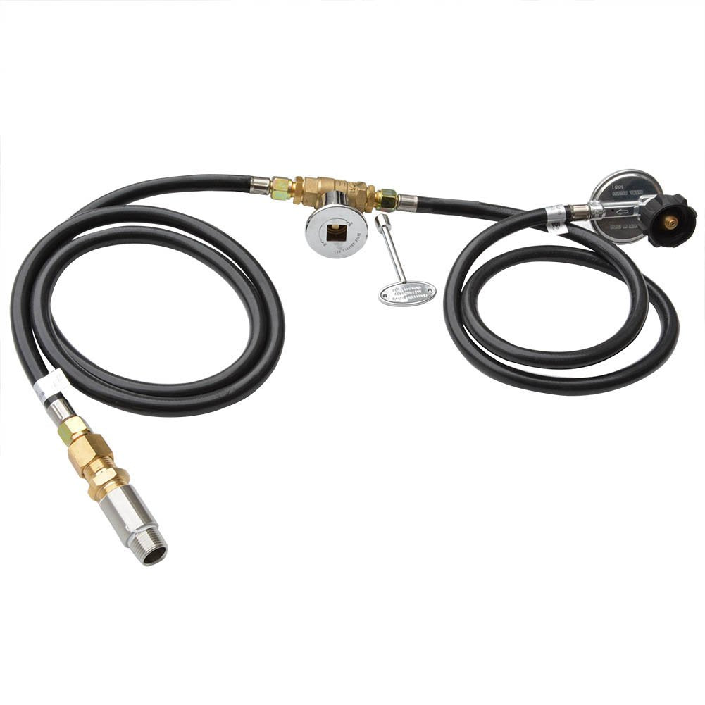Stanbroil Fire Pit Installation Kit with 1/2" Chrome Key Valve for Propane Gas Connection, 90K BTU Max