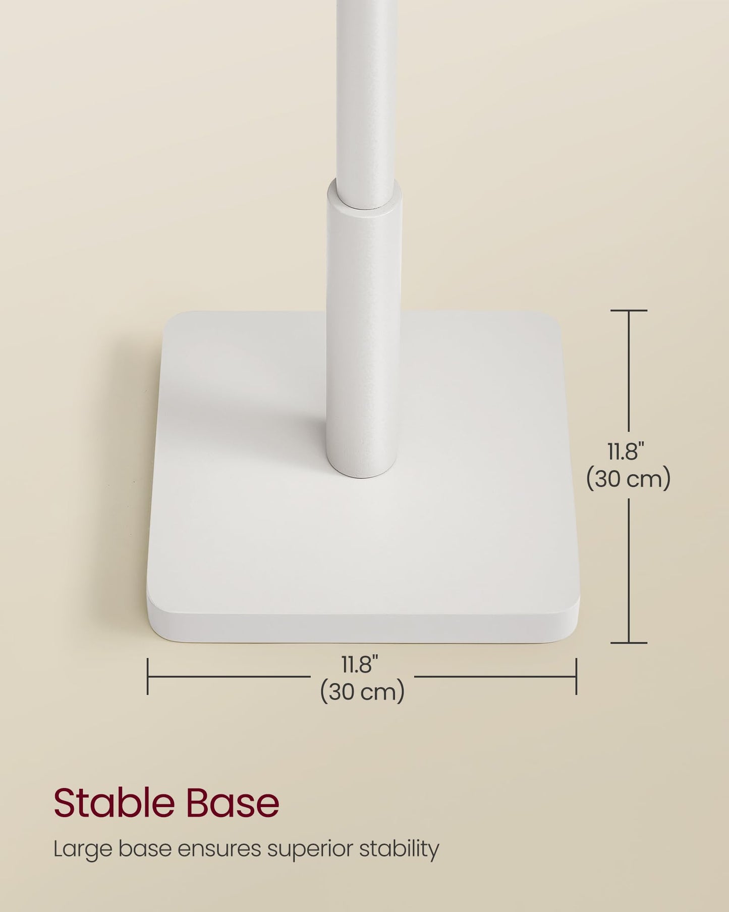 VASAGLE Solid Wood Coat Rack, Free Standing Hall Coat Tree with 8 Hooks, 3 Height Options, for Coats, Hats, Bags, Purses, for Entryway, Hallway, Rubberwood Hooks and Pole, Cloud White URCR010W02