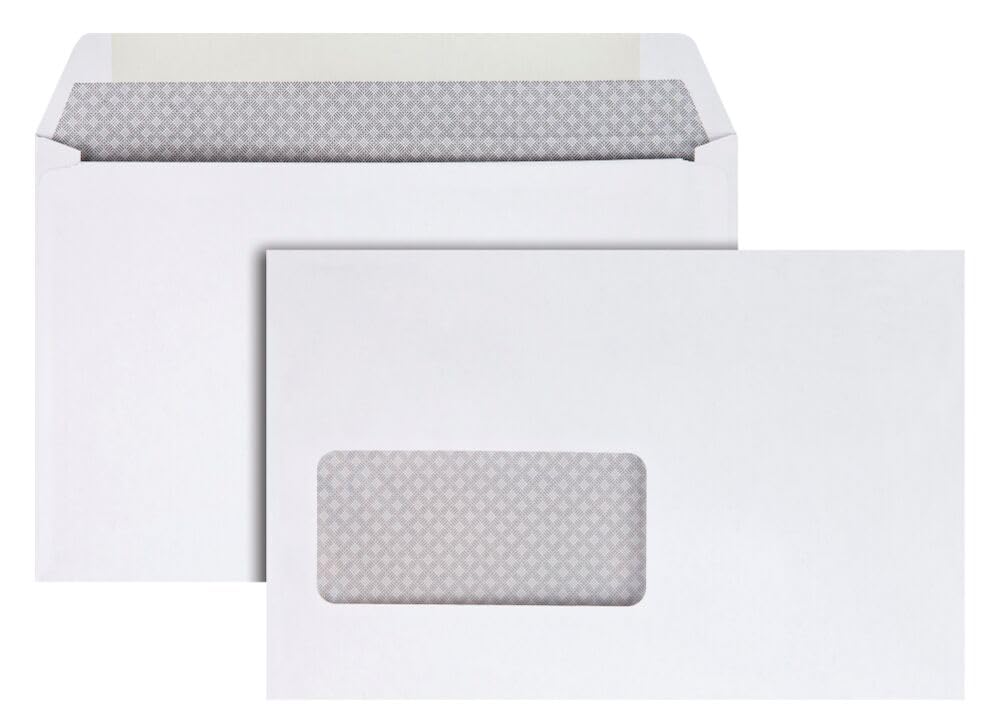 Quality Park Envelopes, 5-3/4 x 9 Inch Booklet Window, Security Tinted, 24 lb White Wove, Gummed Flap, 500 Count - Ideal for Home or Office Mailing and Organizing - Envelopes
