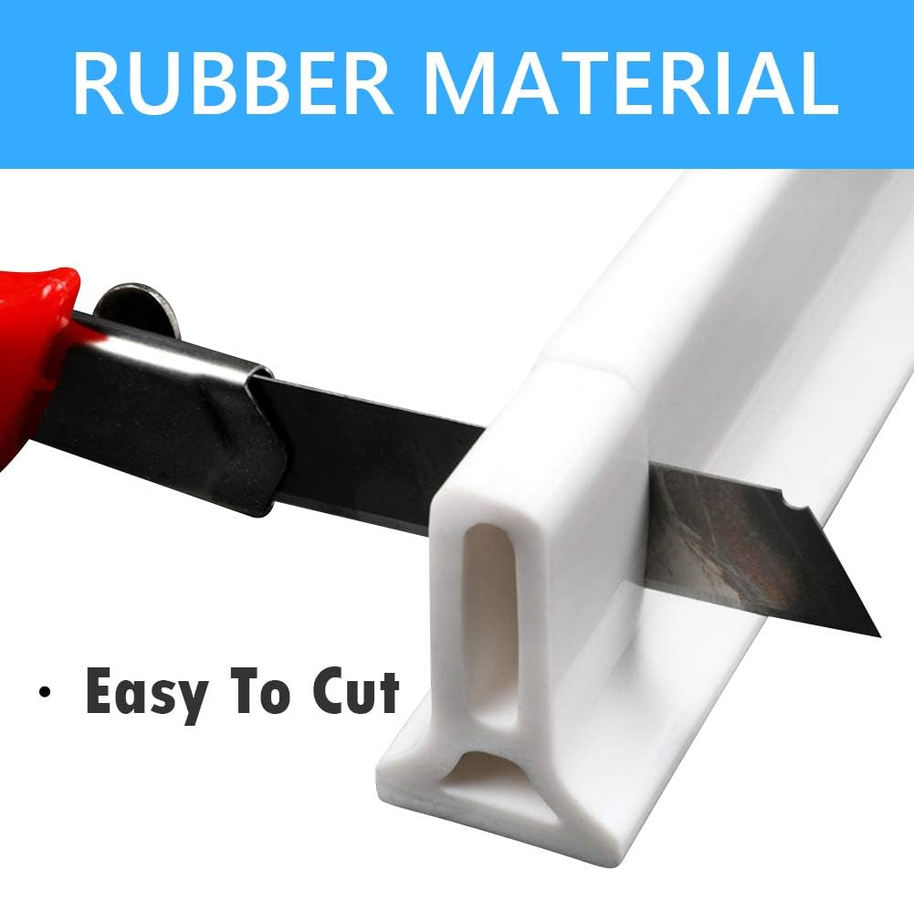 Duzzy 67 Inch Collapsible Shower Water Dam Shower Barrier and Retention System and Keeps Water Inside Threshold Dry and Wet Separation