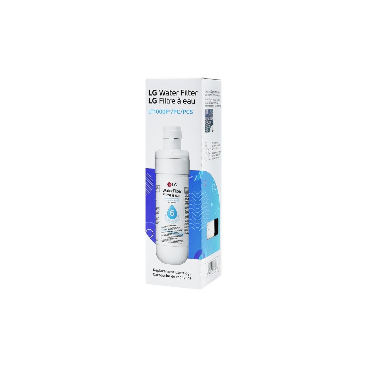LG LT1000P ADQ74793501/AGF80300704/AGF80300705 6 Month / 200 Gallon Capacity Refrigerator Water Filter Replacement (NSF42, NSF53, and NSF401)