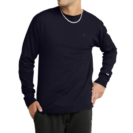 Champion Men's Classic Long Sleeve Tee Shirt, Black, L