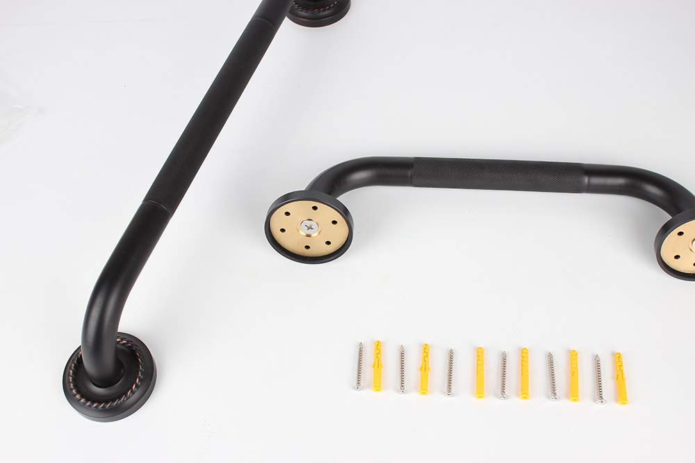 700Brass 40cm Grab Bar Featuring Anti-Slip Handrail, Solid Brass, Oil Rubbed Bronze, Heavy-Duty Construction Armrest, Bathroom Bathtube Shower Safety Rail