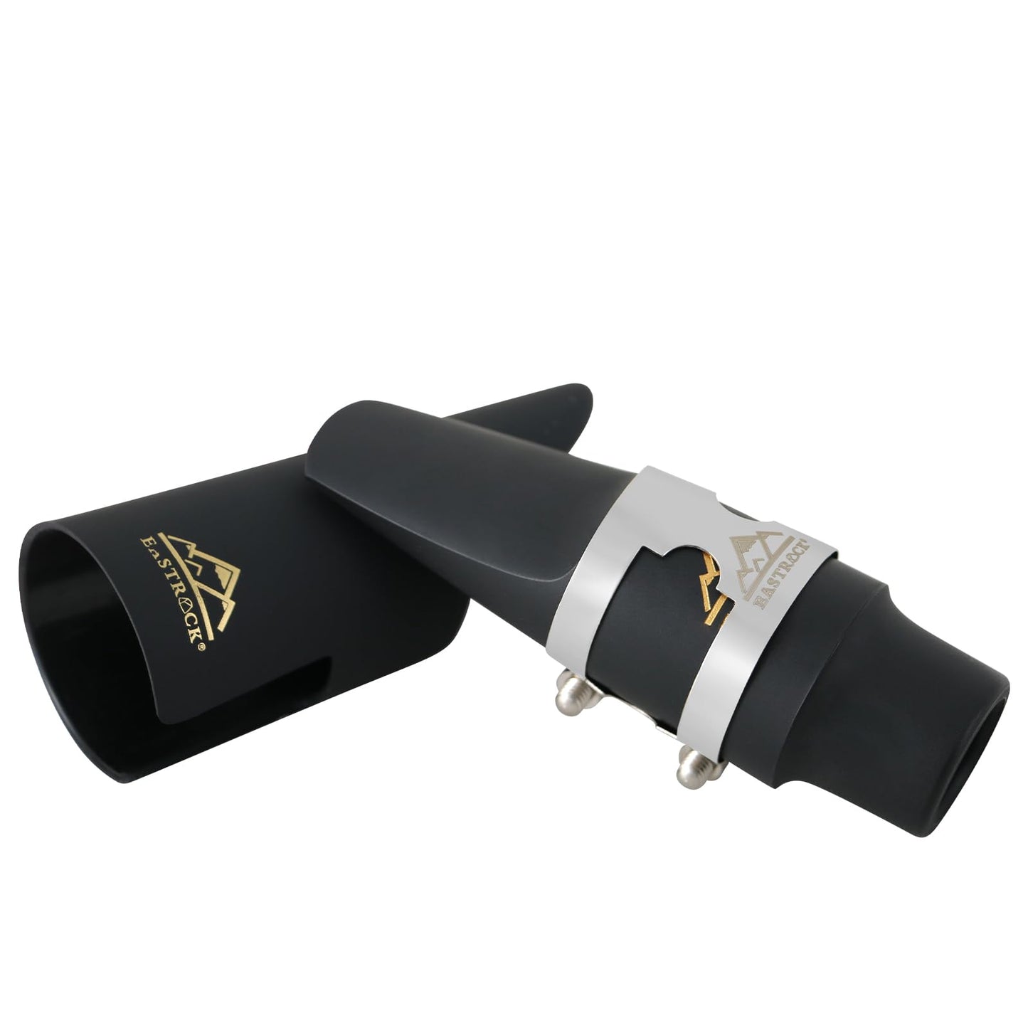 EASTROCK Alto Saxophone Mouthpiece Kit-includes Metal Ligature, touchable Cap for Alto Saxophone, cushion pads, Velvet bag