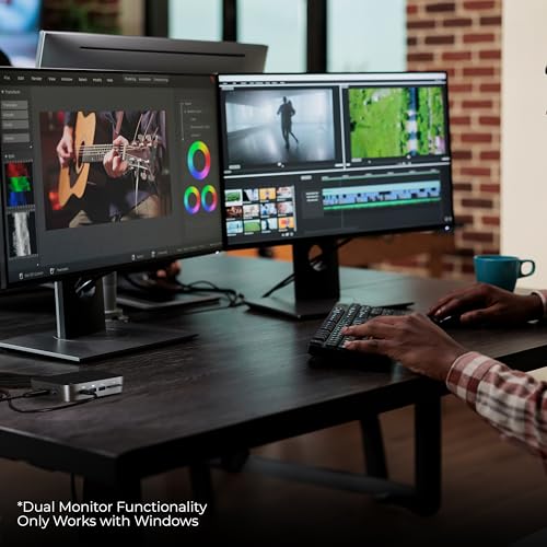 Brydge Stone CORE Powered Charging Docking Station – 10 Ports, 100W PD, Dual Monitor Docking Station, 4K60Hz, 8K HDMI, SD 4.0, USB-A & USB-C, Ethernet – Windows & MacOS Compatible Laptop