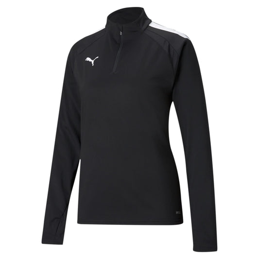 PUMA Women's Teamliga 1/4 Zip Top, Puma Black-puma White, Medium