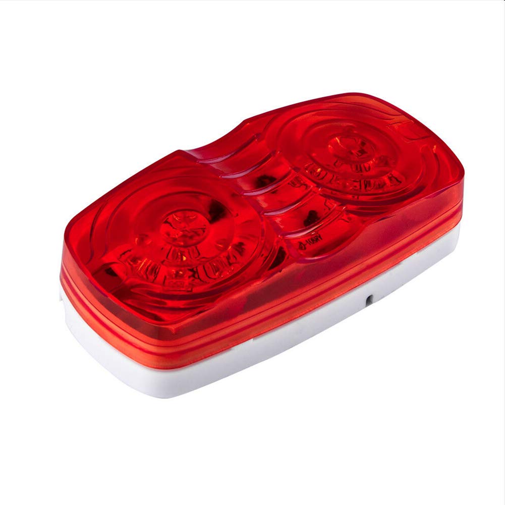 Supoika Trailer Marker LED Light 14 Pack Double Trailer Side Marker LED Light Bullseye 10 Diodes Clearance Lamps Red/Amber for Truck RV Boat Camper Trailers Pickups (7 Red & 7 Amber)
