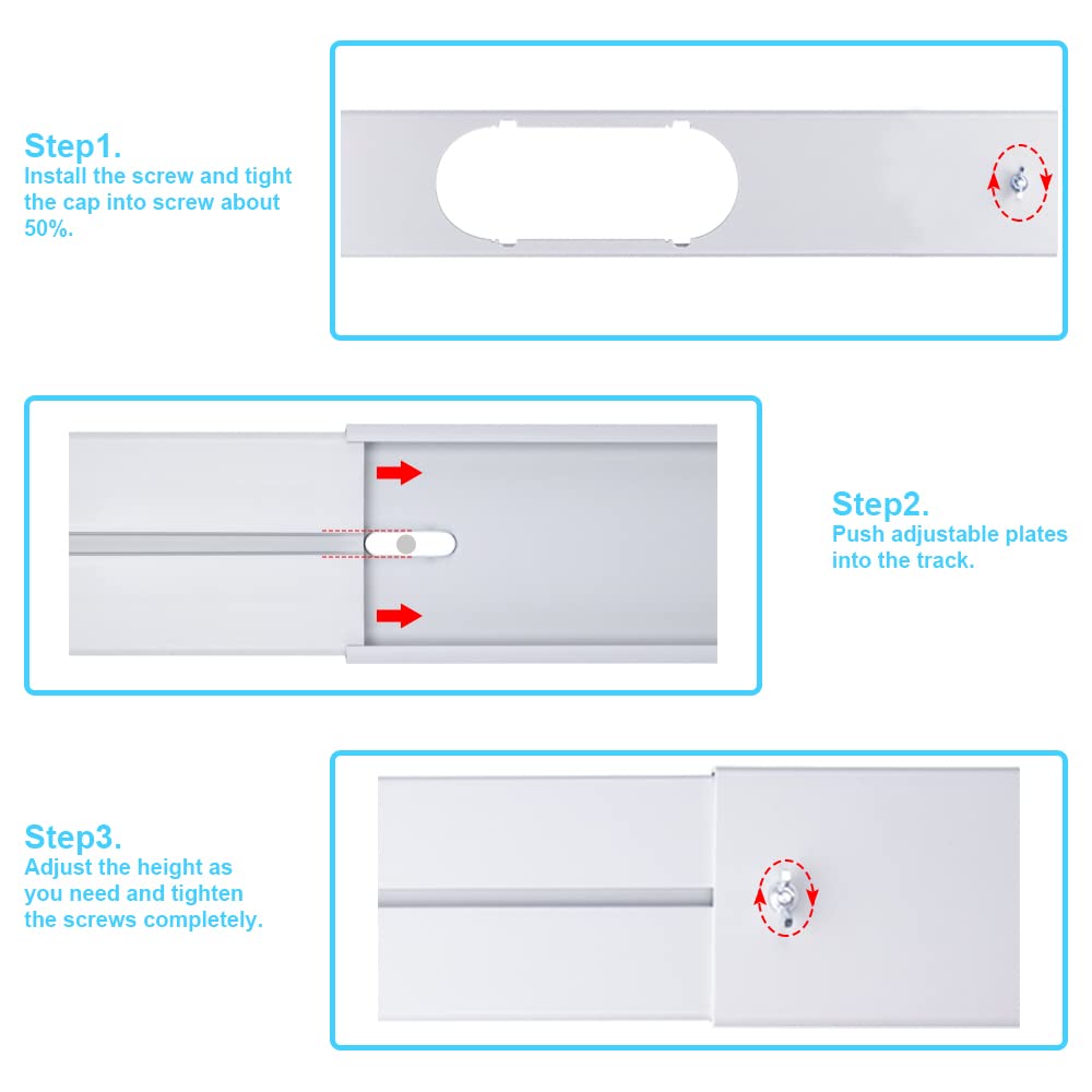 KLOLKUTTA Sliding Door Air Conditioner Kit, Portable AC Sliding Glass Door Vent Kit Seal Plates with 5.9” Exhaust Hose Duck Coupler for A/C Replacement Doors Slide Set