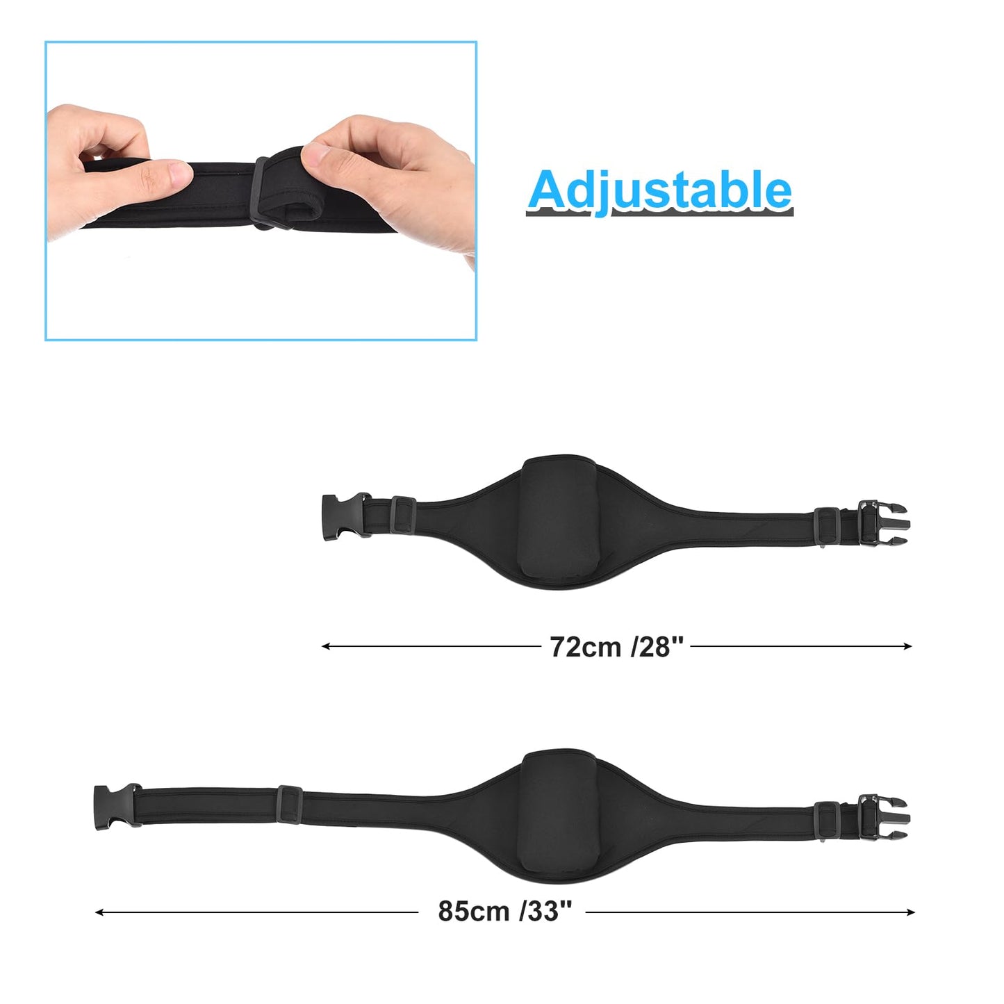 MECCANIXITY 6 Pack Mic Belt for Fitness Microphone Belt Carrier Pouch Adjustable Waistband Bag for Instructors Theater Teacher Speakers, Black