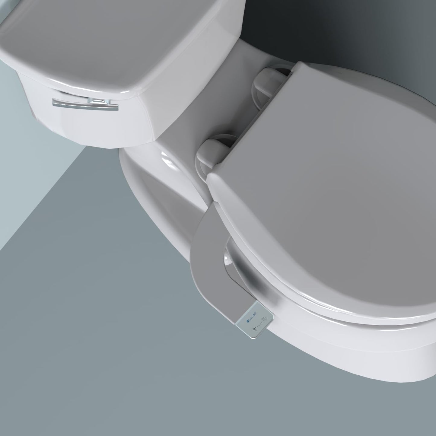 Brondell Bidet - Thinline SimpleSpa SS-150 Fresh Water Spray Non-Electric Bidet Toilet Attachment in White with Self Cleaning Nozzle
