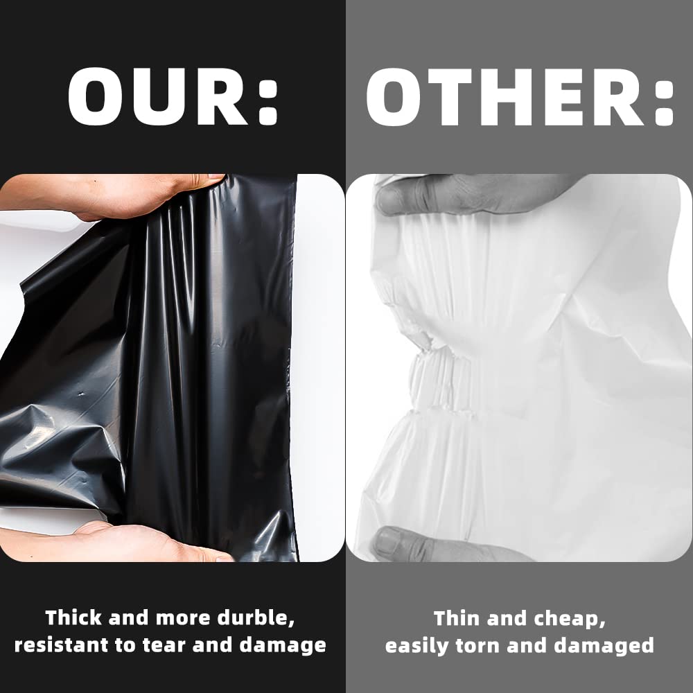 POLYSELLS Poly Mailers Shipping Envelopes, Strong Adhesive Sealing, Waterproof, and Tear-resistant Postal Mailing Bags for Clothing, Books, and Accessories (Black, 12x15.5 Inch, 500 pcs)