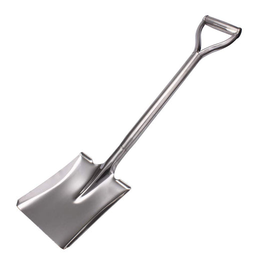 31.5 Inch Flat Head Garden Shovel, D Handle Square Flat Spade Shovel for Gardening, All Stainless Steel Made