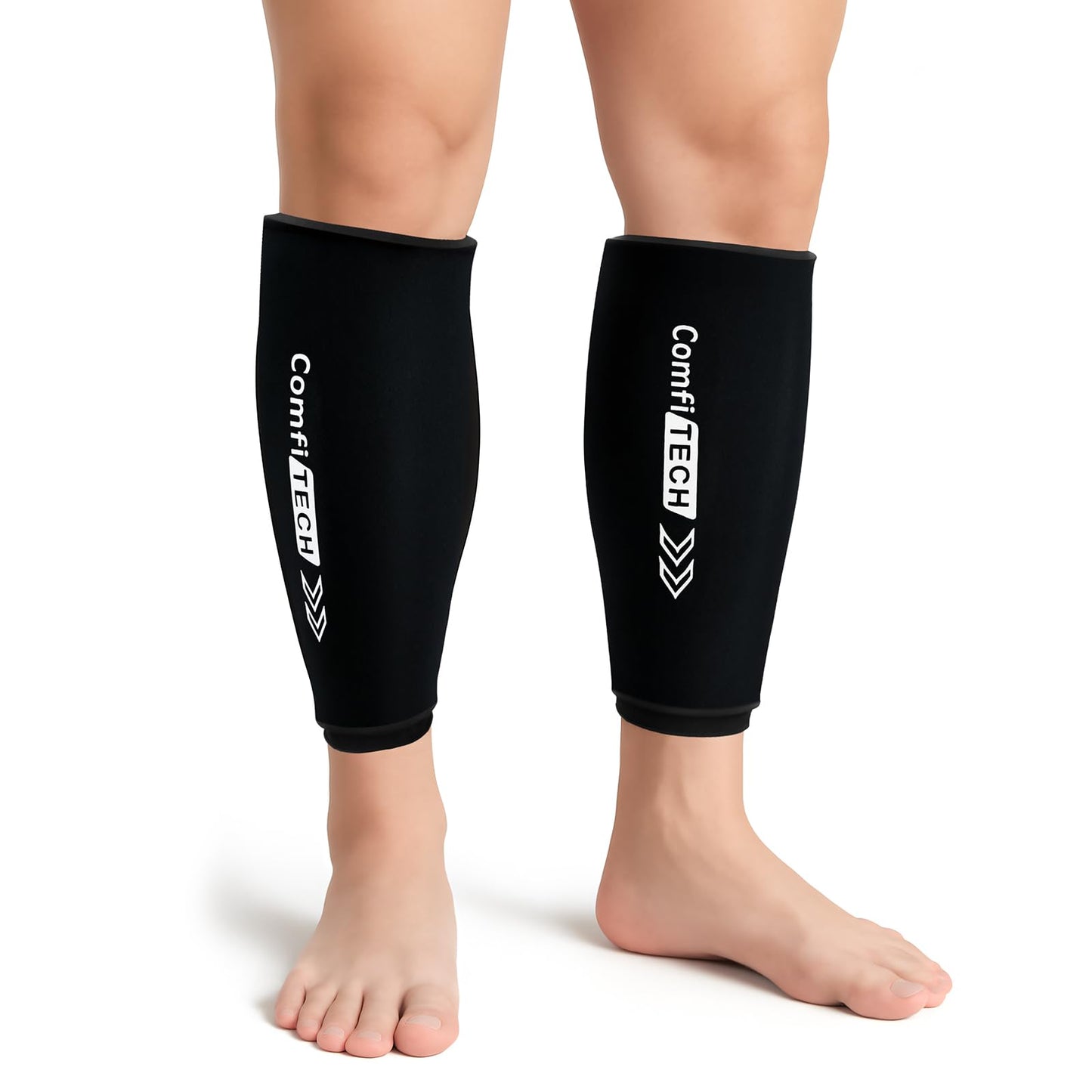 Comfitech Shin Splint Ice Pack Wrap 2 Pack, Reusable Leg Ice Pack Sleeve for Knee & Calf, Flexible Gel Cold Pack for Ankle & Arm, Hands-Free Design for Comfort and Support, Large