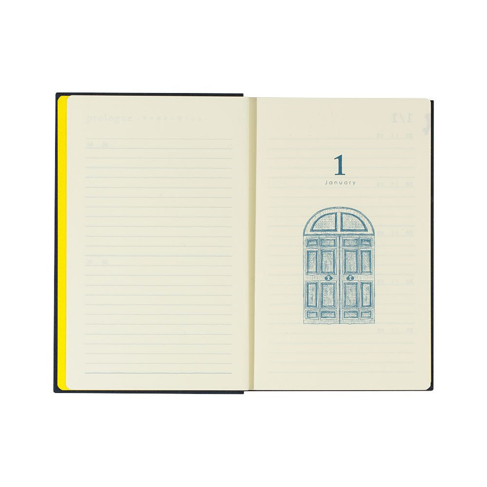 DESIGNPHIL Midori 12397006 Diary, 10 Years Consecutive Door, Navy Blue