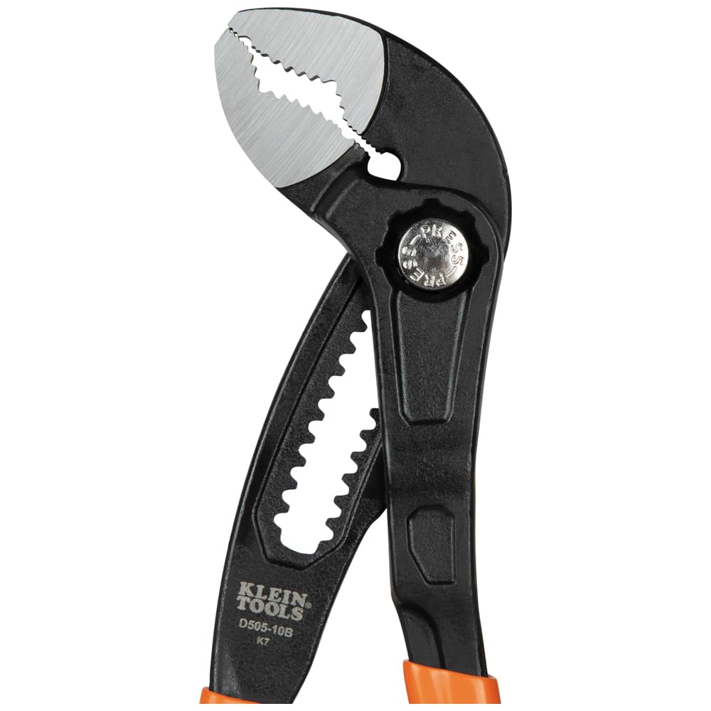 Klein Tools D5052BKIT 2-Piece Quick-Adjust Klaw Pump Pliers Set, 7-Inch and 10-Inch, Compact Design with V-Jaw and Hardened Teeth for Maximum Torque