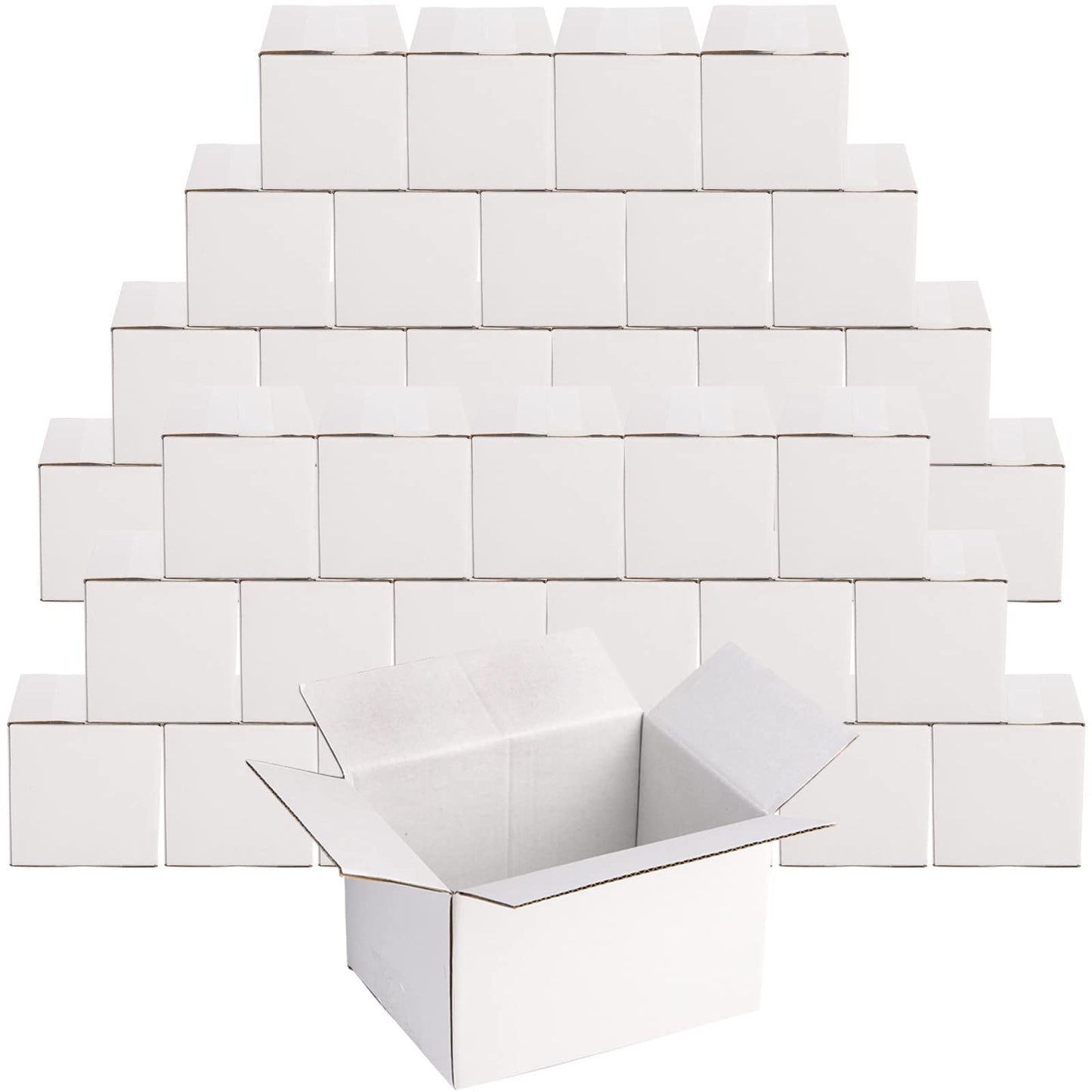 Peohud 40 Pack Small Cardboard Boxes, 6x4x4 inches Small Shipping Boxes, Sturdy Ornament Mailing Box, Corrugated Packing Shipping Storage Carton Box, White