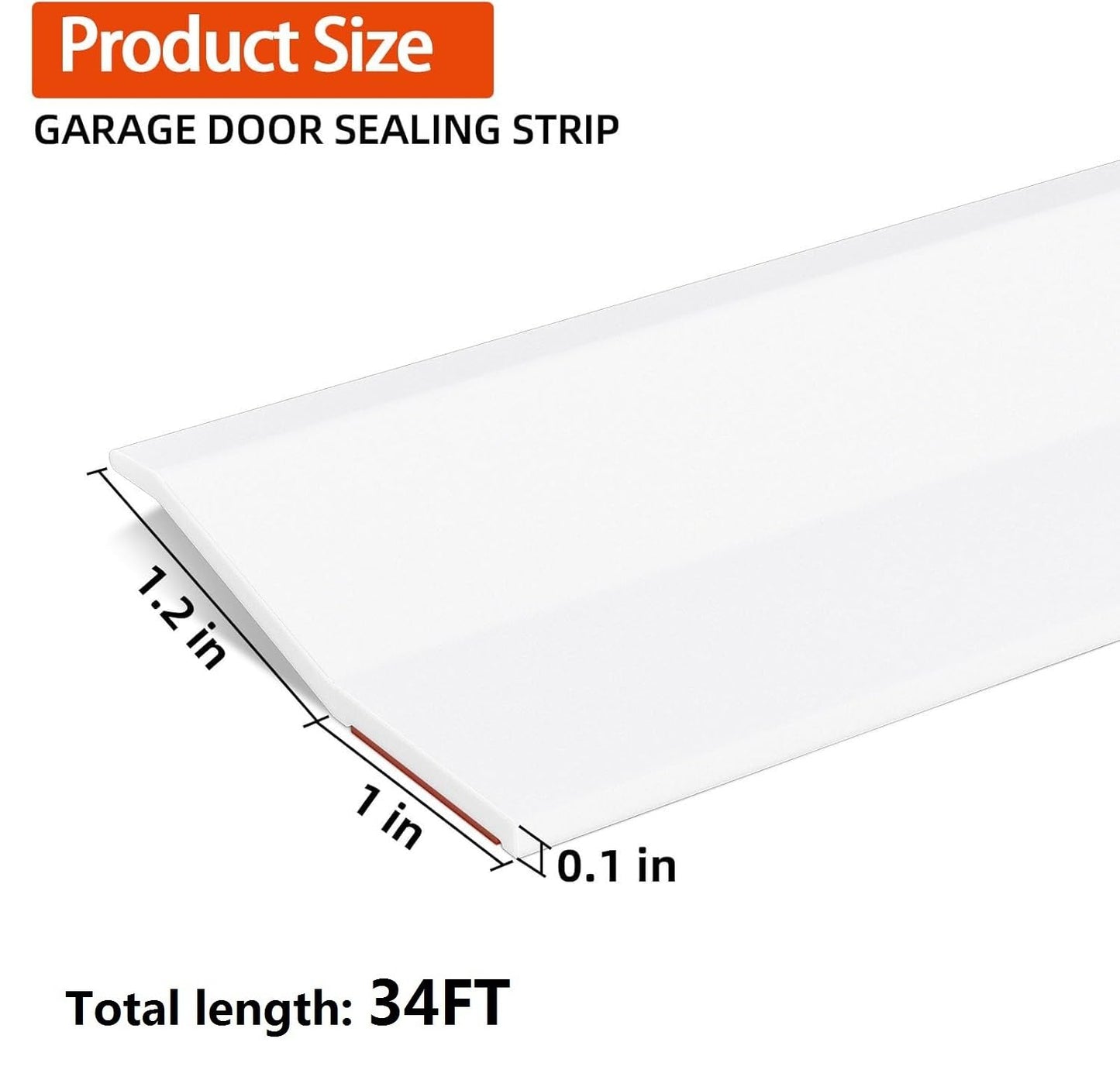 Apoctsddo Garage Door Seal Top and Sides, 34FT Garage Door Weather Stripping, Universal Weatherproofing Insulation Kit, Prevents Drafts, Easy Installation, Energy Saving Trim Seal