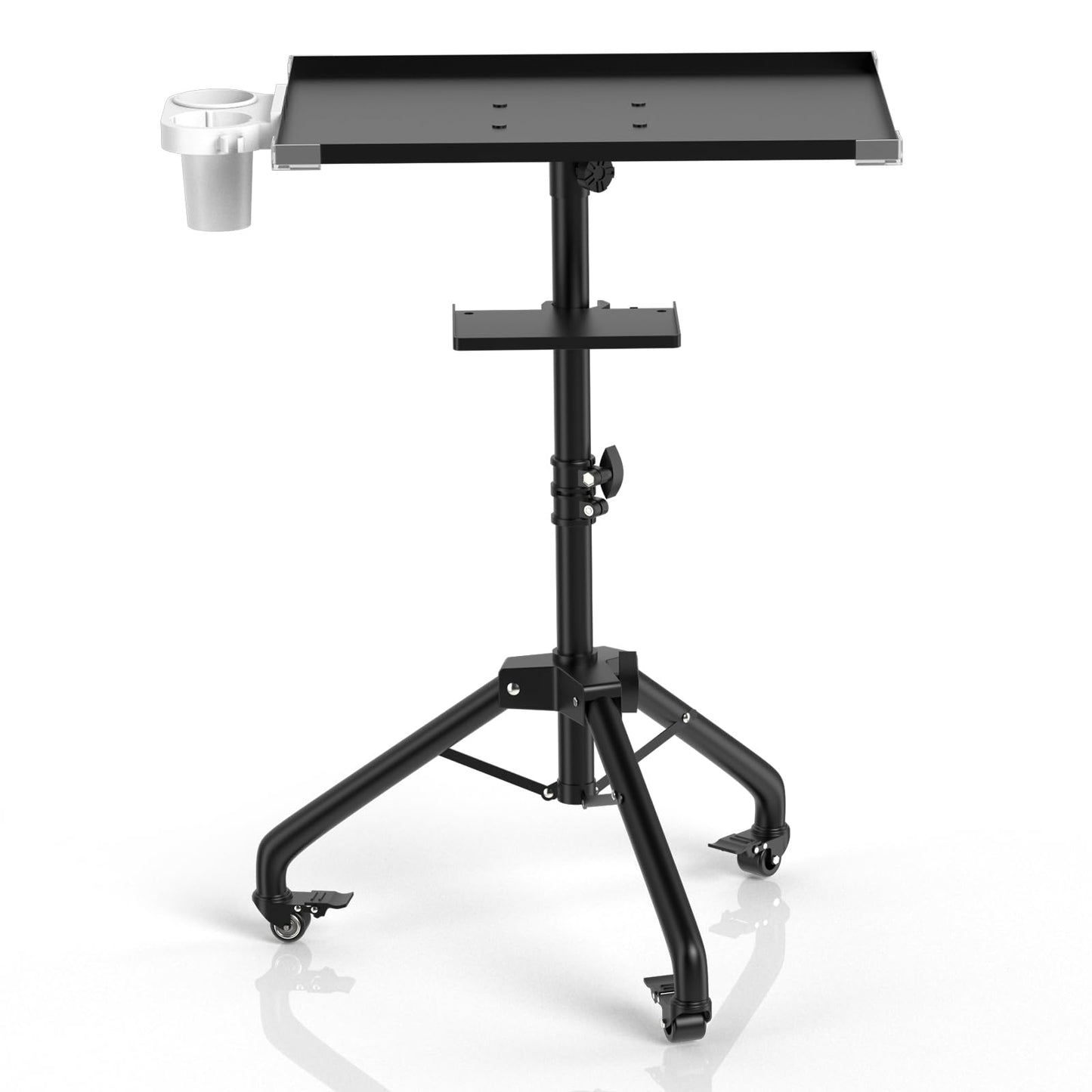 ZHOOGE Salon Tray Cart on Wheels with Stand Rack Tray, Height Adjustable Salon Service Tray with 360 Degree Mute Universal Wheel for Tattoo Work, SPA and Dental Tray