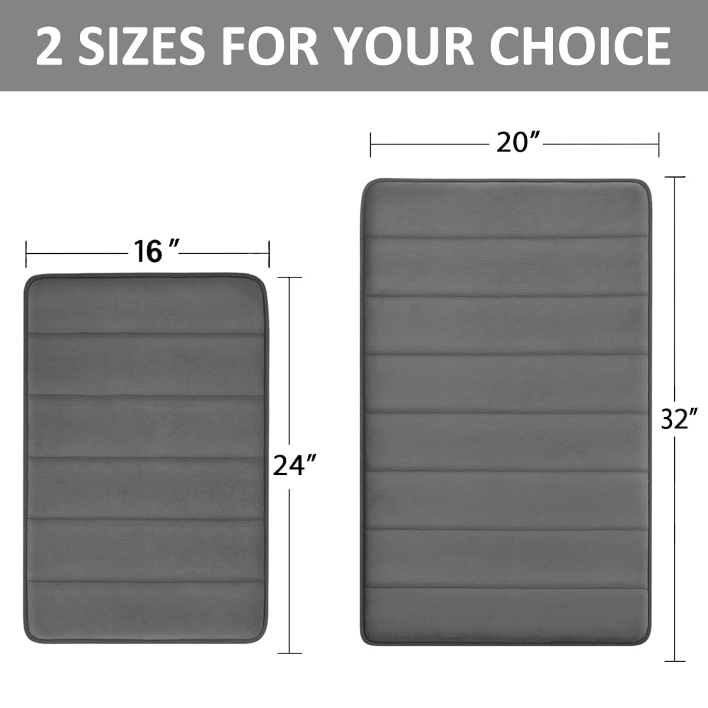 Bathroom Rugs Set 2 Piece Memory Foam Bath Rugs Non-Slip Bath Mat,Washable Room Mats,Absorbent Shaggy Rugs Super Soft Kitchen Mats, Batroom Carpets for Bathroom,Tub,Shower Home Decor