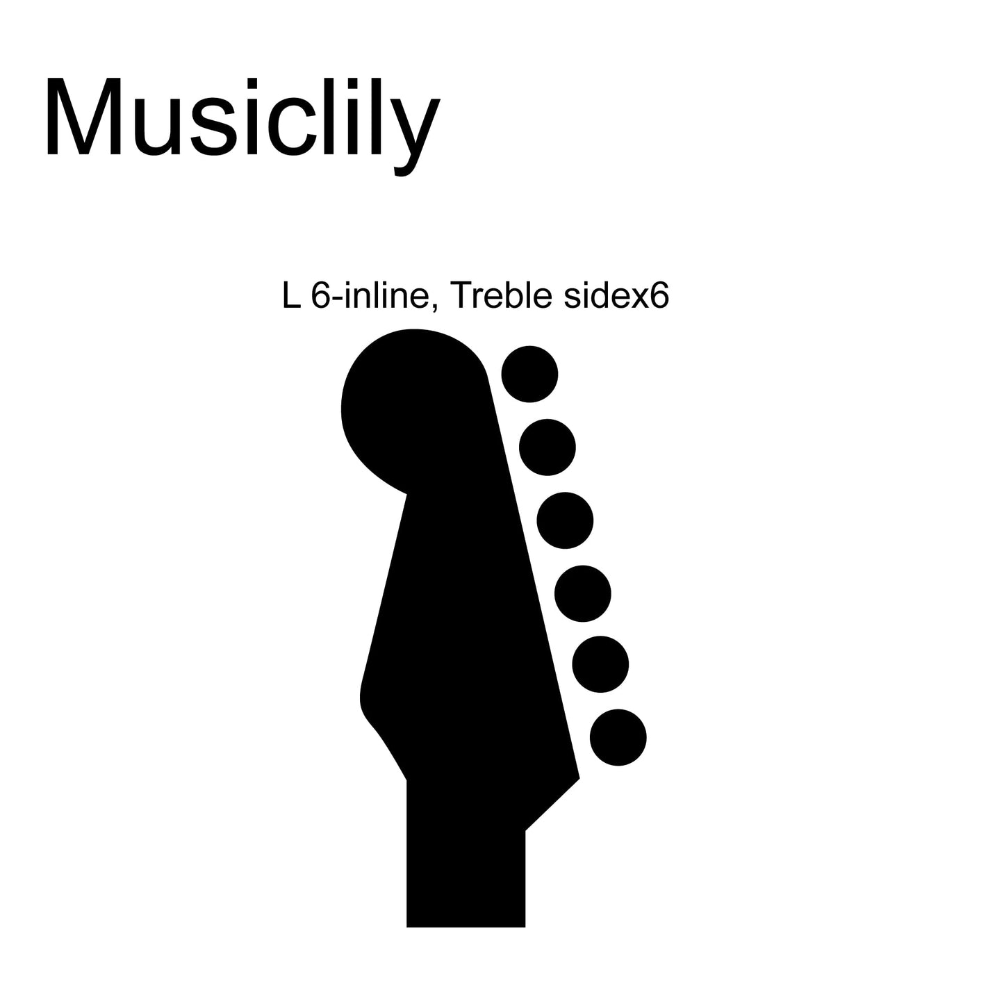 Musiclily Pro Left-Handed 6-in-line 18:1 Ratio Full Sealed Locking Machine Heads Tuners Tuning Pegs Keys with Hex Button 45 Degree Screw for Strat Tele Style Electric Guitar, Black