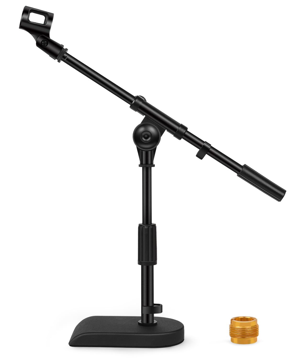 InnoGear Adjustable Desk Microphone Stand, Weighted Base with Soft Grip Twist Clutch, Boom Arm, 3/8" and 5/8" Threaded Mounts for Blue Yeti and Blue Snowball, Kick Drums, Guitar Amps