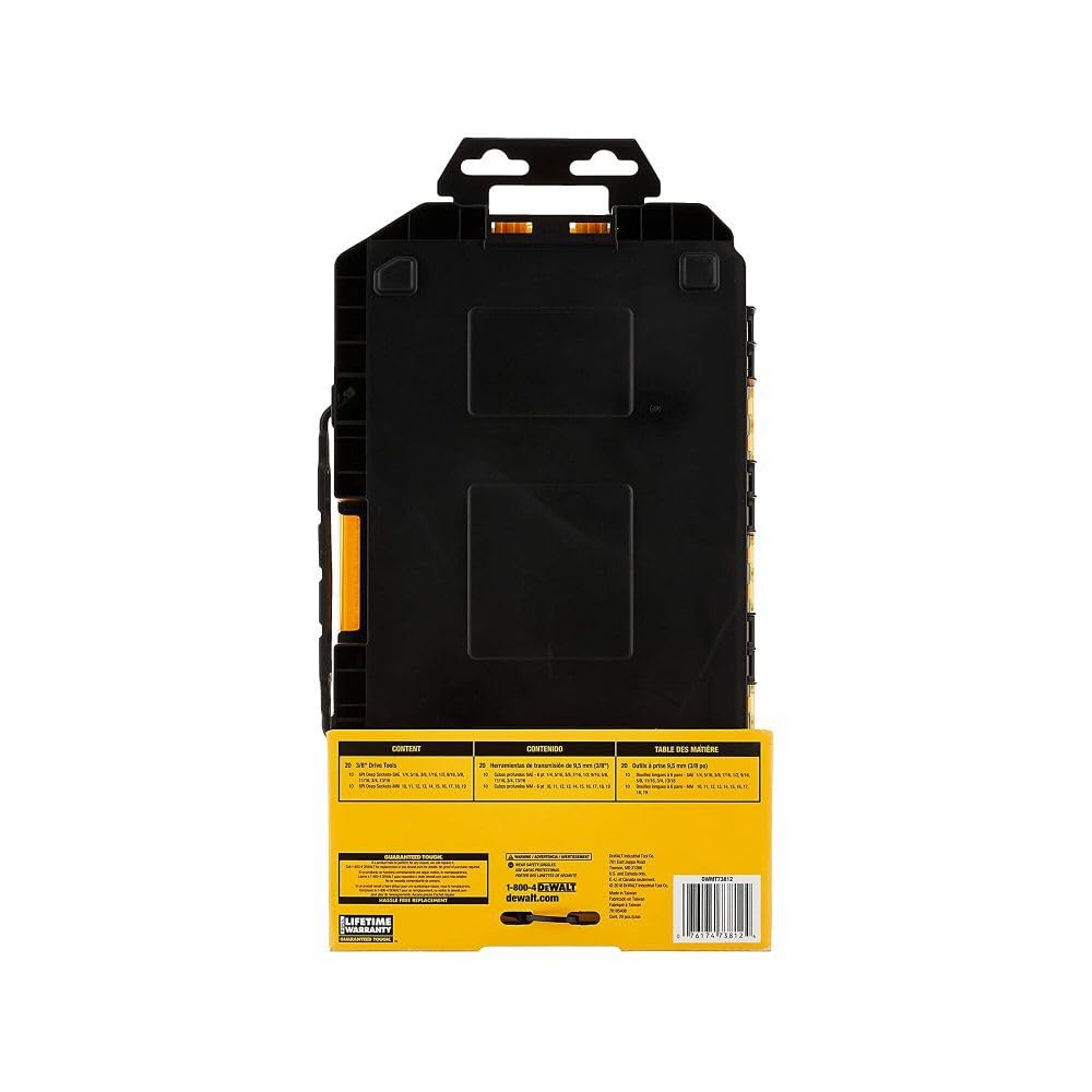 DEWALT DWMT73812 Tool Kit 3/8'' Drive Deep Socket Set, 20 Piece