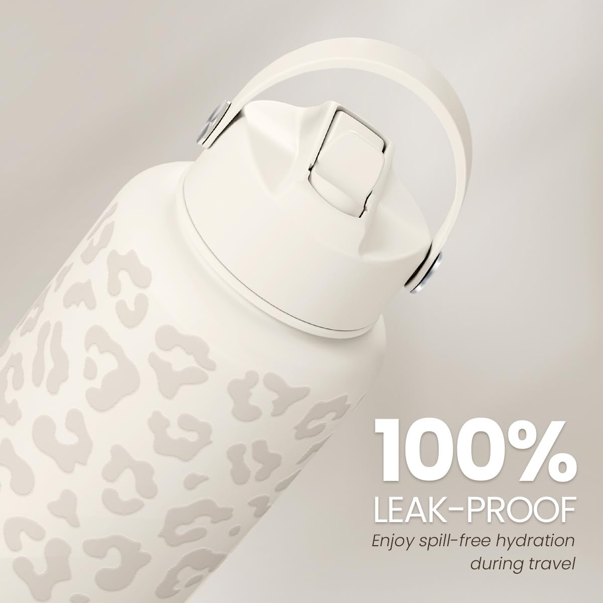Leopard Print Water Bottle Stainless Steel Vacuum Insulated with Lid Leopard Print Water Bottles for Gym Sports Travel Outdoor Gifts for Women Girls Ladies Birthday