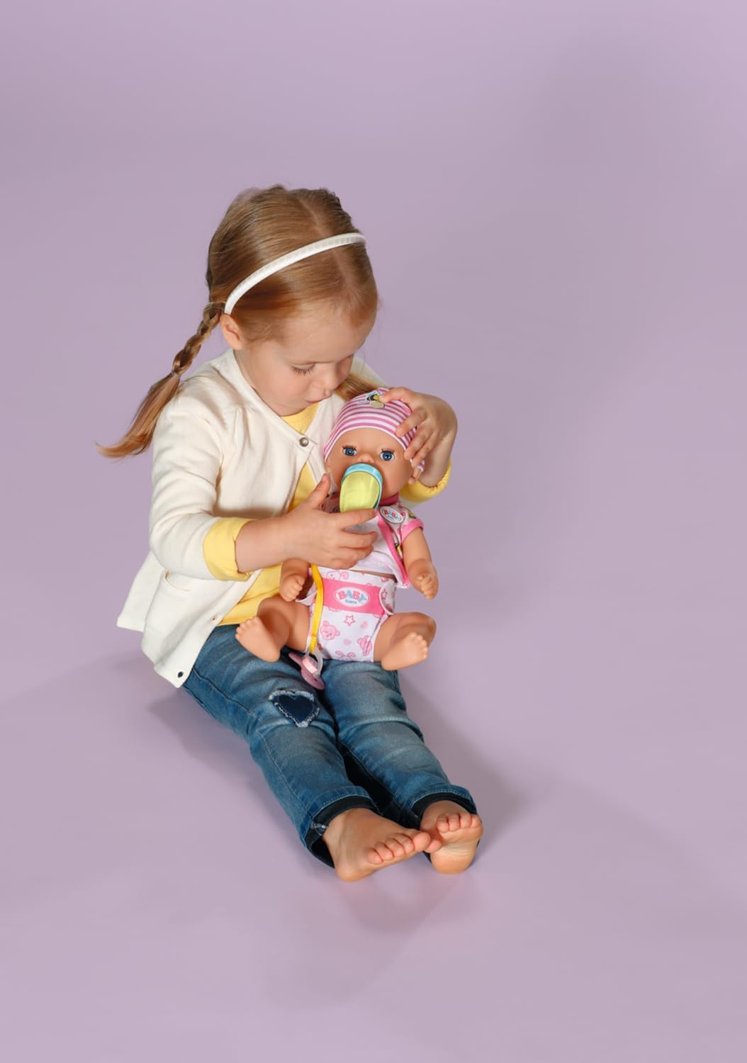 BABY Born Little Baby Girl - 36 cm Doll with 7 Functions and Accessories for Children from 1 Year Old, No Batteries Needed - Zapf Creation