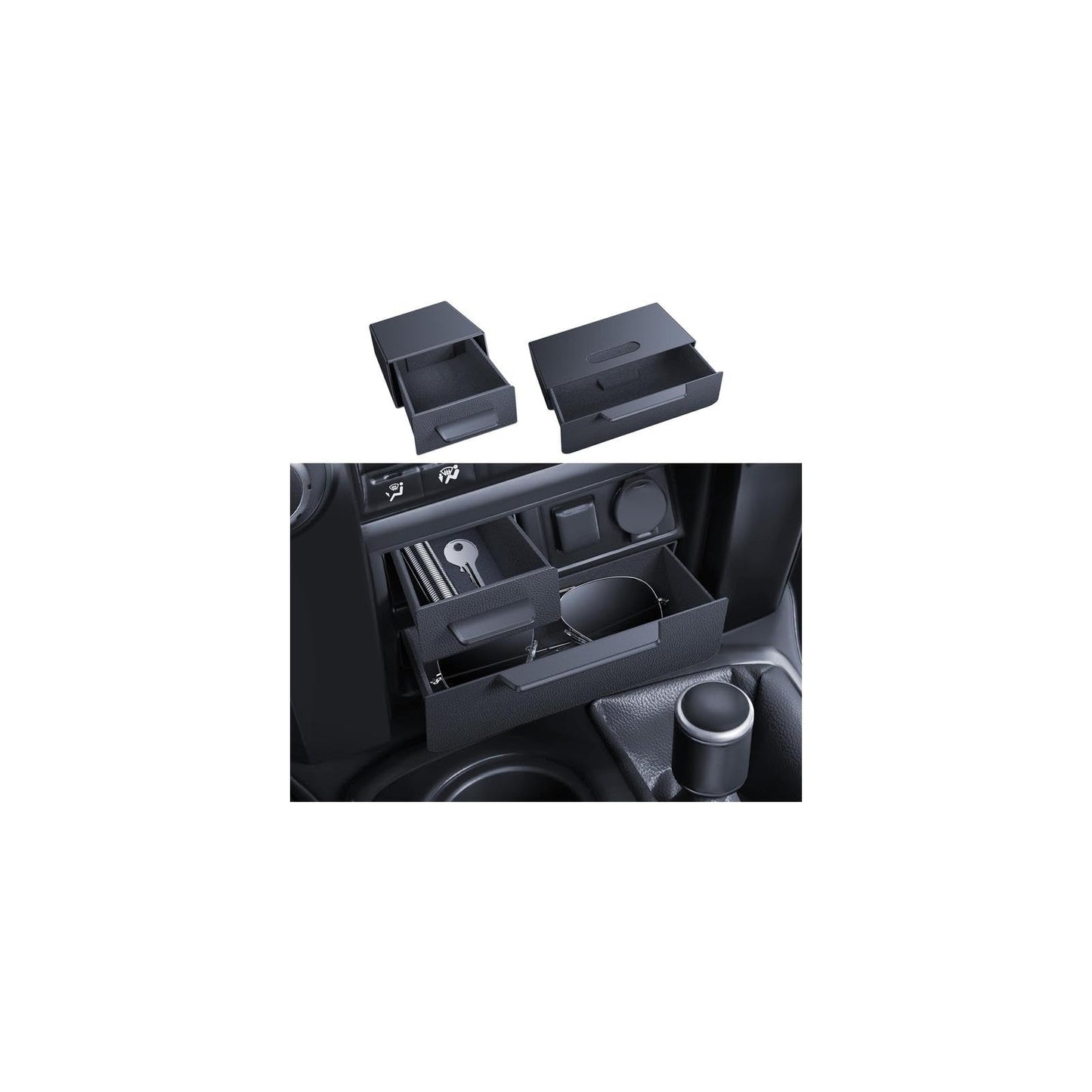 for Toyota 4Runner 2014-2024 Console Drawer Storage Magnetic Design Slides Smoothly - [Thickened ABS Material][Easy to Install& 100% Stable] - Cubby Storage Box with Silent Flocking Felt