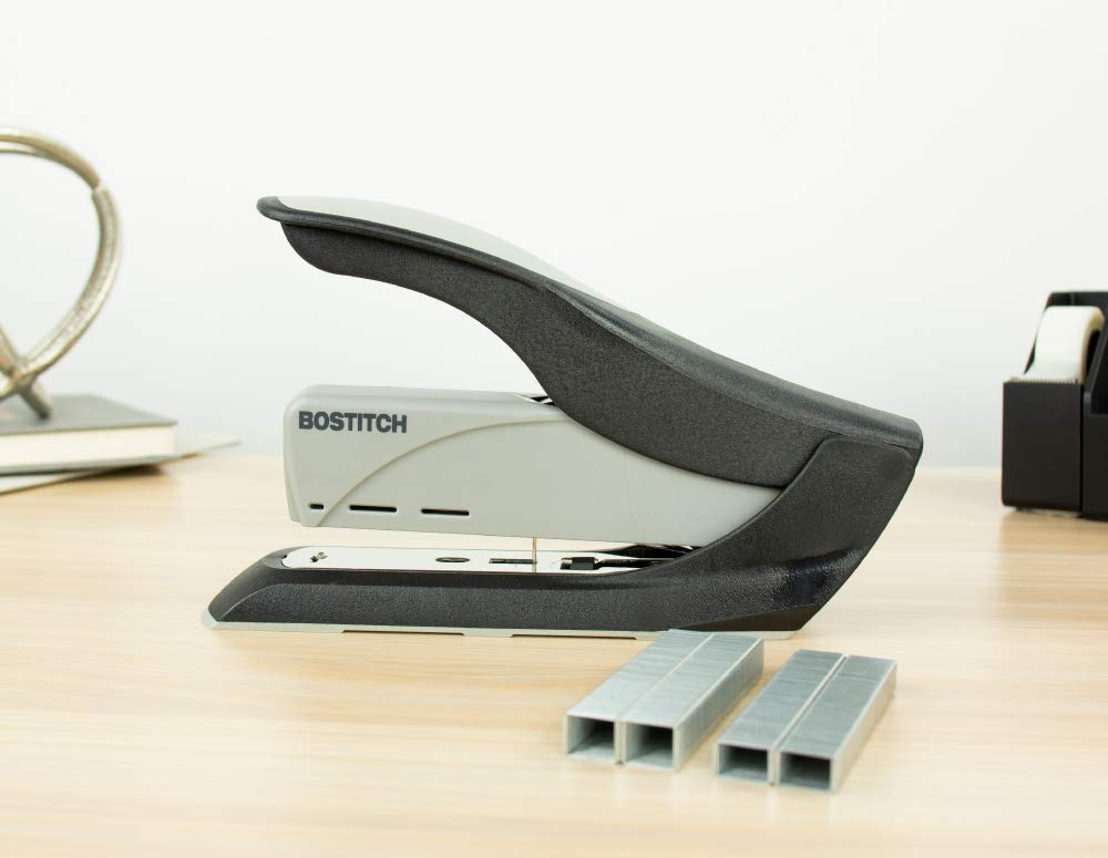 PaperPro inHANCE60 Heavy Duty Stapler - Two Fingers, No Effort, Spring Powered Stapler - 60 Sheets, Gray (1200)
