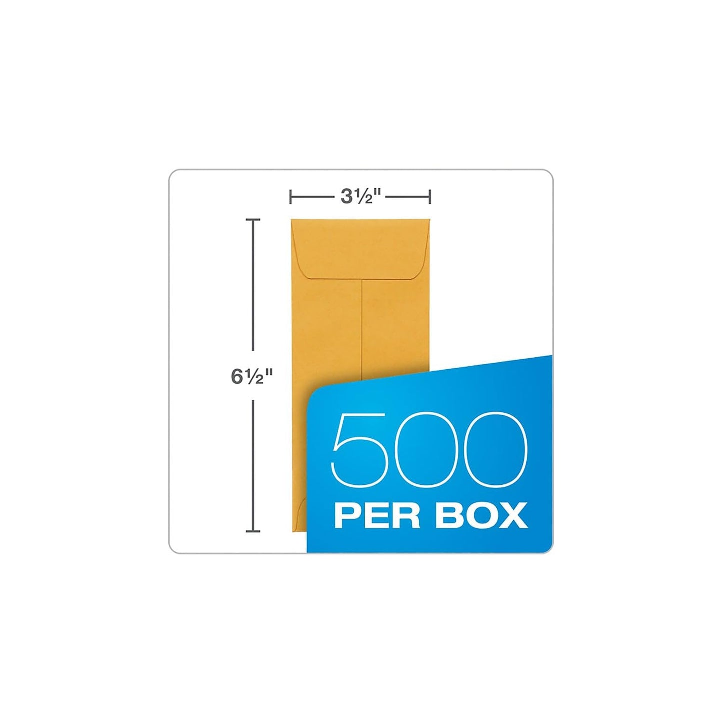 Quality Park Envelopes, #7 Coin and Small Parts, Self-Seal, Brown Kraft, 24 lb, 3-1/2" x 6-1/2", Holds Keys, Coins, Gift Cards, Seeds, 500 Per Box, for Home, Office, and Garden Use