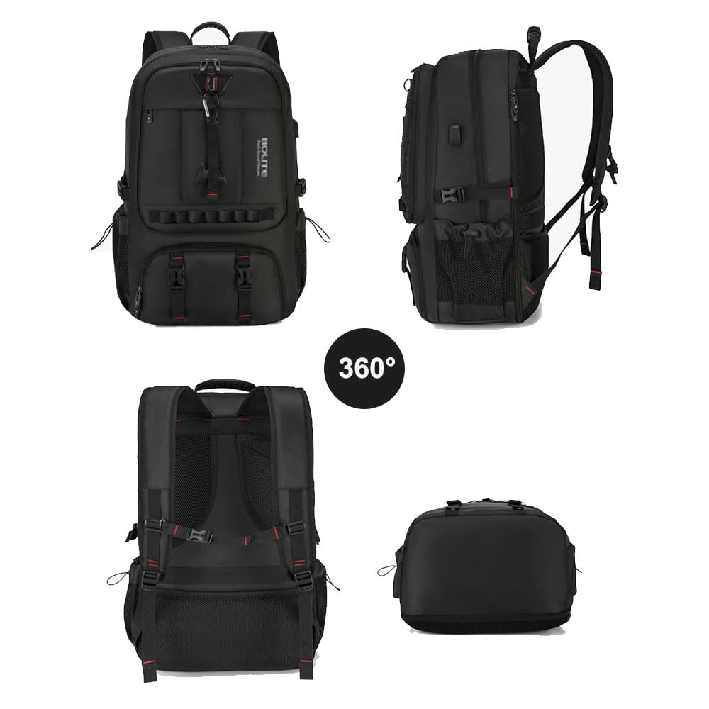 80L Large Travel Backpack with Shoe Compartment,Expandable Business Carry On Backpacks,Laptop Backpack with USB Charging Port (60)