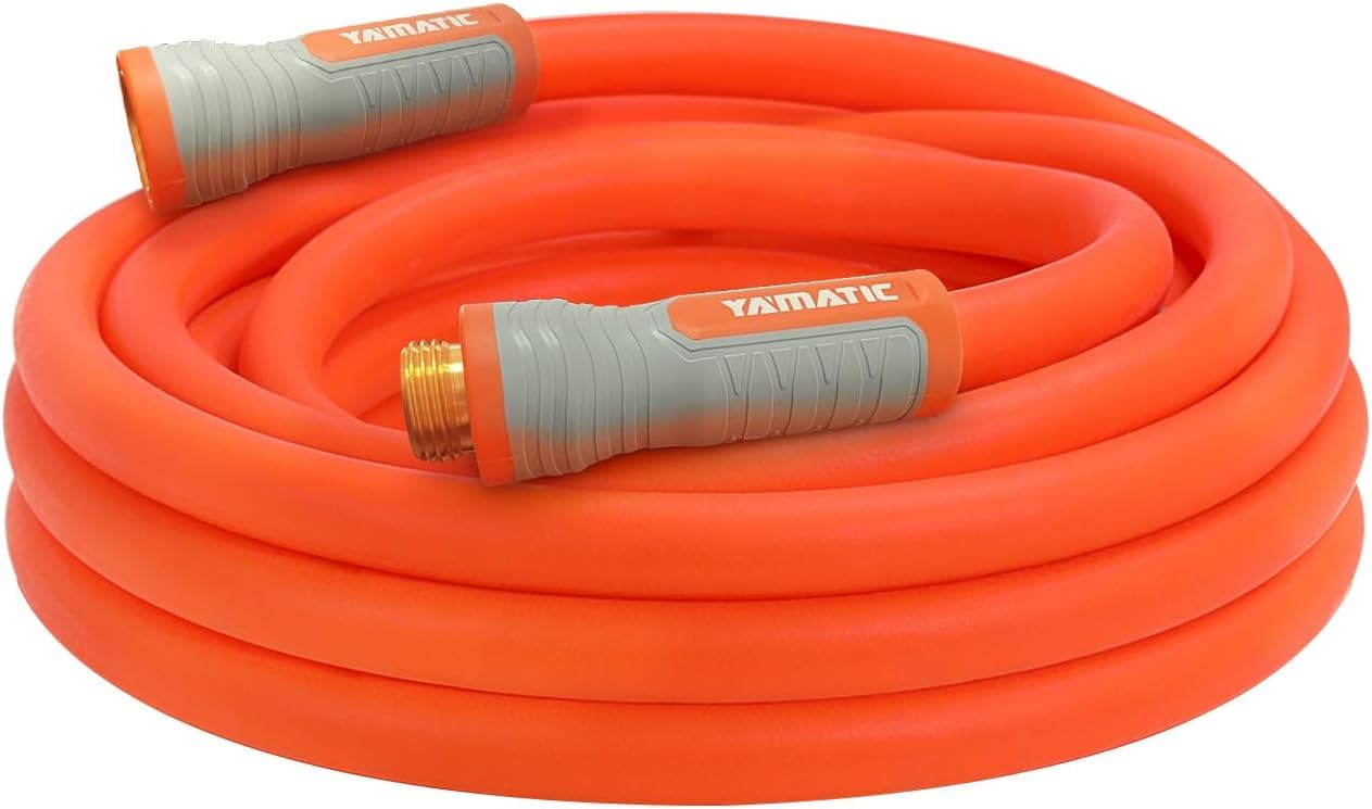 YAMATIC Heavy Duty Garden Hose 5/8 in x 30 ft, Super Flexible Water Hose, All-Weather, Lightweight, Burst 600 PSI
