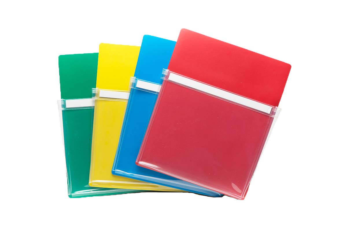 Charles Leonard Magnetic Pockets 26400, Holds up to 2.5 Pounds, 4-Pack, Assorted Colors, 4 Pack