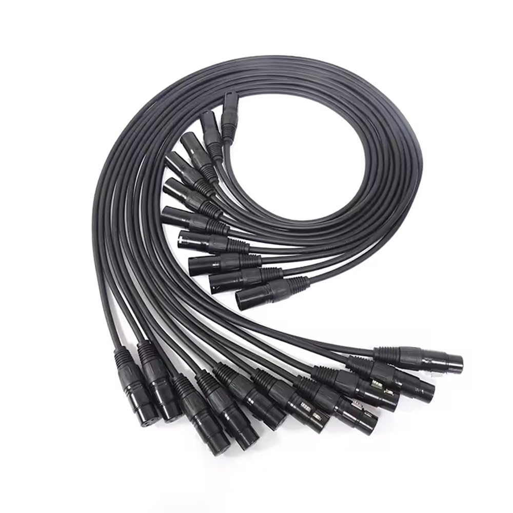 DMX Cables, 10 Pack,(3.2 ft/1m), 3 Pin XLR Male to Female, for Stage Lighting, Spotlights, DJ Lights, Black