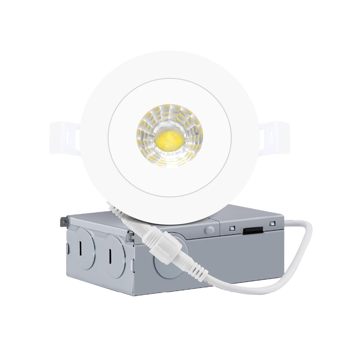 GCN LIGHT Gimbal 2700K/3000K/3500K/4000K/5000K Adjustable 3 Inch 6W 500LM Dimmable LED Recessed Pot Light, IC Rated LED Slim Panel/Downlight with Junction Box, (6 Pack)