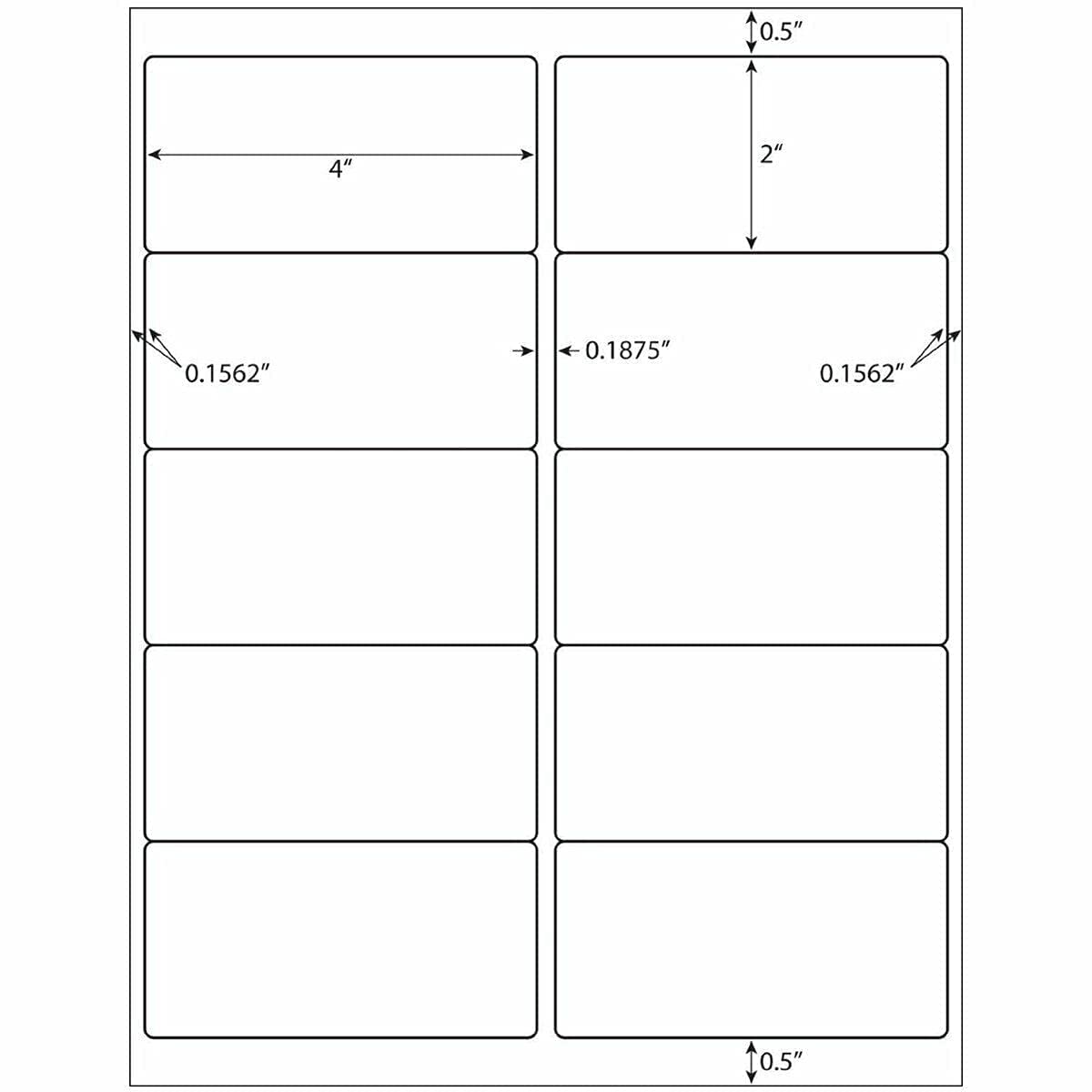 Tapsin 10up 500 Sheets Sticker Labels Compatible Laser/Ink Jet Shipping Labels, 2" X 4" Labels for Shipping/Mailing (5000 Labels)