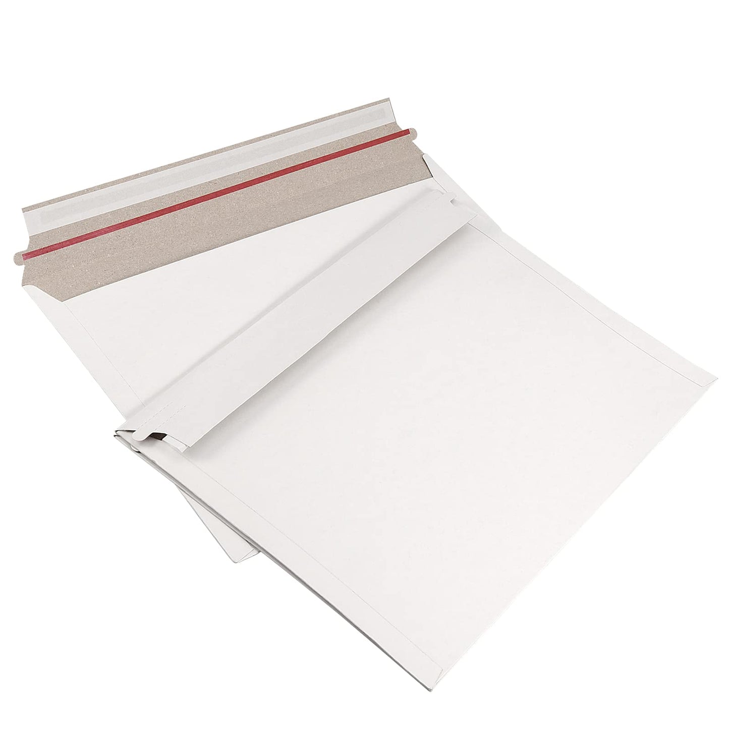 SINJEUN 100 Pack 9X 12.8 Inch Stay Flat Mailers, 250 GSM Self Seal White Cardboard Envelopes, Stay Flat Envelopes for Files, Photos, Pictures, Papers